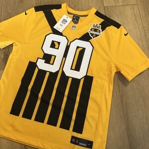 TJ WATT #90 PITTSBURGH STEELERS 2025 THROWBACK NIKE GAME FOOTBALL JERSEY YXL